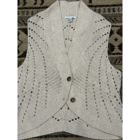 women’s xl  Cabi Angora Blend Sweater Vest in ecru oatmeal color - Picture 2 of 3